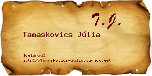Tamaskovics Júlia névjegykártya
